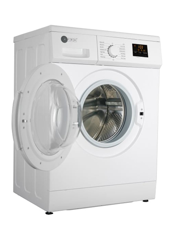 AFRA Washing Machine, Front Loading, 8KG Capacity, 1400 RPM, 15 Programs, LED Display, Child Lock, Anti Foam, Auto Balance, G-MARK, ESMA, ROHS, and CB Certified, AF-8140WMWT, 2 years Warranty