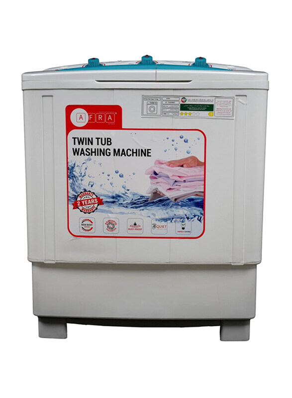 

AFRA Washing Machine-Top Load, 360W, 7.5 Kg, Twin Tub, Semi-Automatic, Freestanding, Compact Design, Durable Plastic Housing, Washing ESMA, ROHS, and