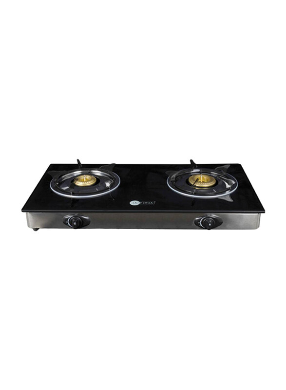 

AFRA Two Burner Gas Stove, Compact Design, Ceramic Ignition, Tempered Glass Top, Easy-To-Clean, Stainless Steel Housing, G-MARK, ESMA, ROHS, and CB Ce