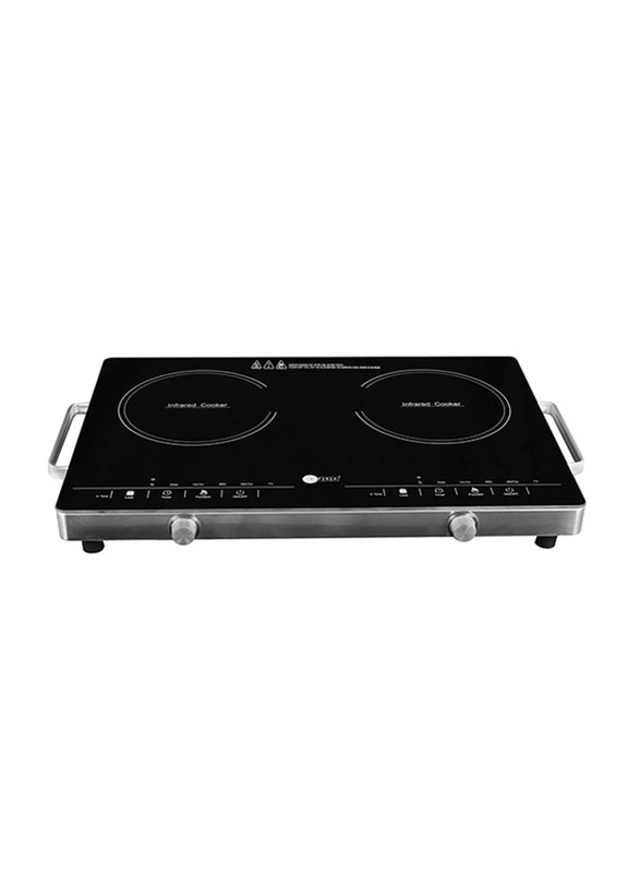 AFRA Infrared Cooktop (Double), 3000W, LED Display, Child Lock, Crystal Plate, Stainless Steel Body, 4 digital LED display, G-Mark, ESMA, RoHS, And CB Certified, AF-3000ICBK, 2 Years Warranty.