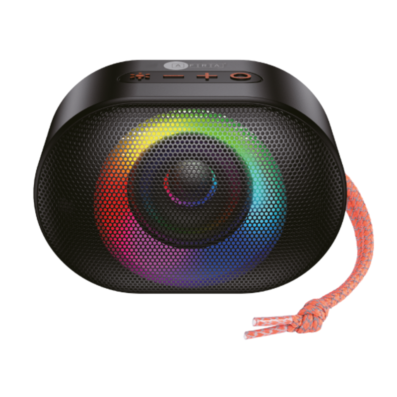 AFRA Bluetooth Speaker, 5 Watts, Black, Plastic Body, Ultra Bass, 7 Hour Playtime, Dynamic RGB Lighting, AF-0005BSBK, 2 Years Warranty.