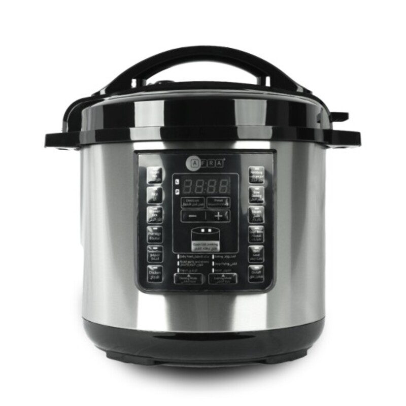 AFRA Electric Pressure Cooker, 12 in 1, Multifunction, 8L Capacity, 1300W, Silver, Stainless Steel, GMARK, ESMA, RoHS, And CB Certified, AF-8035PCSS, With 2 Years Warranty