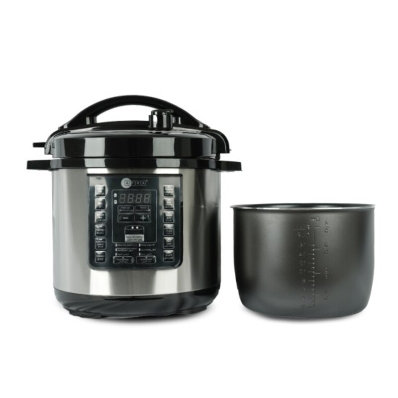 AFRA Electric Pressure Cooker, 12 in 1, Multifunction, 10L Capacity, 1300W, Silver, Stainless Steel, GMARK, ESMA, RoHS, And CB Certified, AF-1035PCSS, With 2 Years Warranty