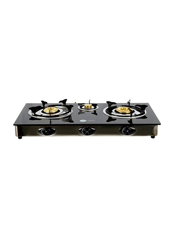 

AFRA Three Burner Gas Stove, Compact Design, Tempered Glass, Easy-To-Clean, Heat Resistant, Shock Resistant, G-MARK, ESMA, ROHS, and CB Certified, AF-