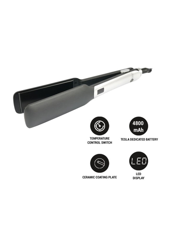 AFRA Hair Straightener, Ceramic Coat Plates, LED & LCD Display, Multiple Temperature Settings, Fast Heating, Automatic Cut-Off, Less Static. AF-0055HSSB, 2-Year Warranty