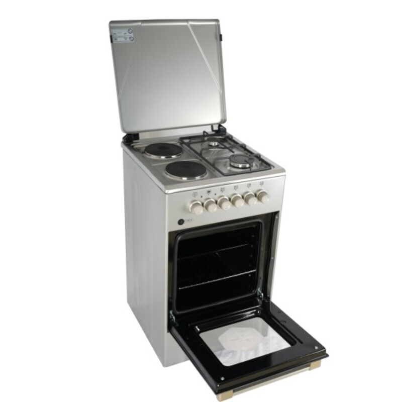 AFRA Free Standing Cooking Range, 50x50, Gas and Electric Burners, Stainless Steel, Compact, Adjustable Legs, Temperature Control, G-Mark, ESMA, RoHS, CB, AF-5050CRHG, 2 years warranty.