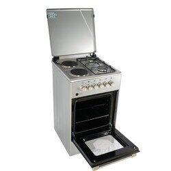 AFRA Japan Free Standing Cooking Range, 50x50, Gas and Electric Burners, Stainless Steel, Compact, Adjustable Legs, Temperature Control, G-Mark, ESMA, RoHS, CB, 2 years warranty.