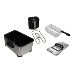 AFRA Japan Deep Fryer, 2000W, 3 Liter, Stainless Steel, Enamel Inner Pot, Temperature Control, Auto Shut-Off, With Viewing Window, G-MARK, ESMA, ROHS, and CB, 2 years Warranty.