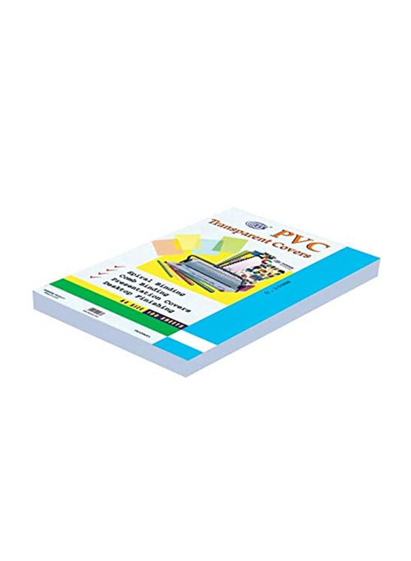 

Generic PVC Binding Sheets, 200 Micron, A4 Size, 100 Sheets, Clear