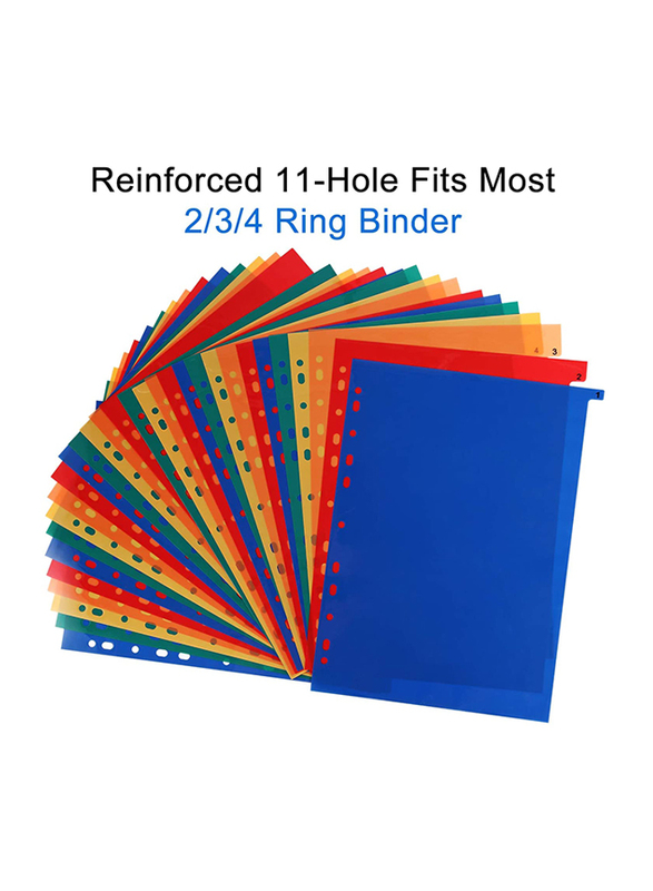 A4 Plastic 1-31 File Divider Set, Multicolour