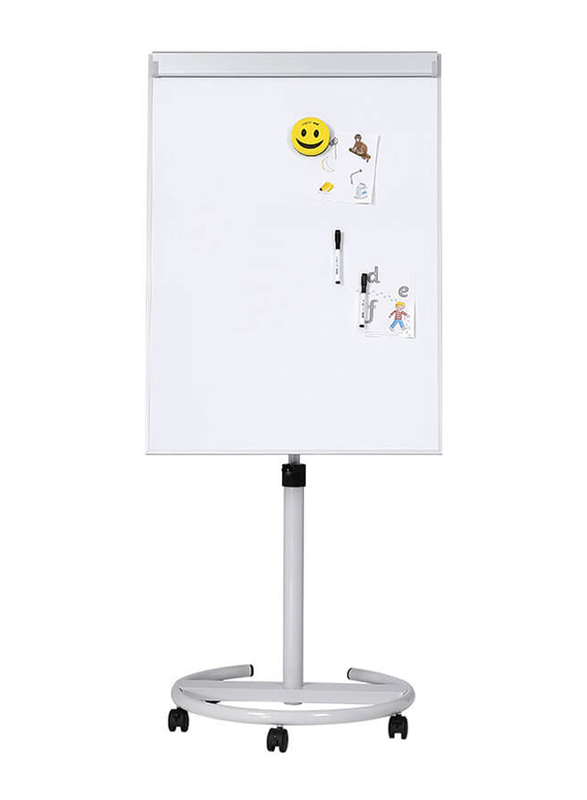 Master Flip Chart Metal Base Stand with 5 Wheels, White