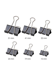 Accura Binder Clips, Small, 12 Pieces, Black