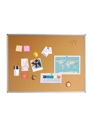 Techly Cork Board with Aluminium Frame, Brown/Silver