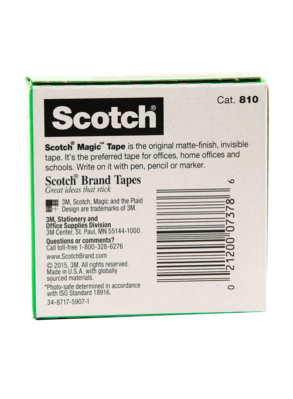 3M Scotch 810 Magic Tape, 19.0mm x 32.9m, Clear