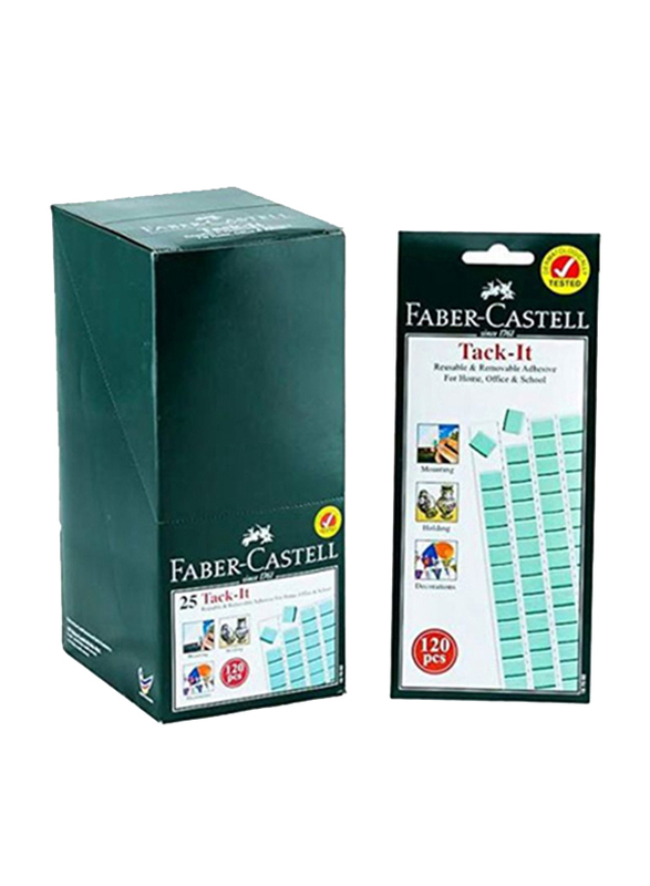 Faber-Castell 25 Tack-It Tape Set, 120-Pieces, Blue
