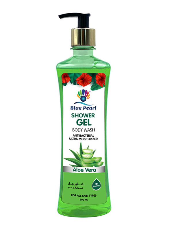 Blue Pearl Aloe Vera Antibacterial Shower Gel, Green, 500ml