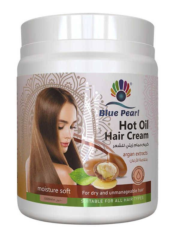 Blue Pearl Argan Extracts Hot Oil Hair Treatment Cream for Dry Hair, 1000ml