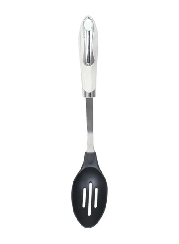 Life Smile 6-Piece Spatula & Turner Set with Stand, White/Black/Silver