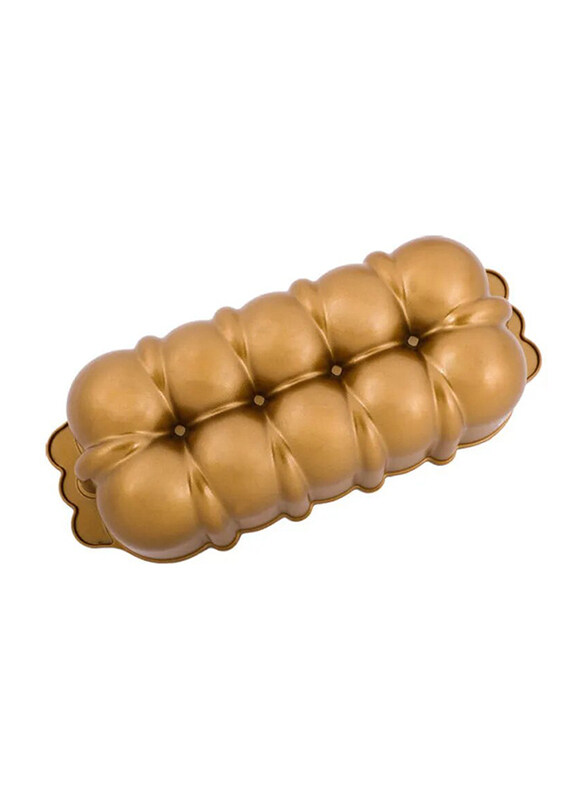 Life Smile 8cm Loaf Shaped Cake Mould, 34.5x15x8cm, Gold