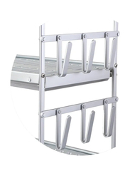 Life Smile 2-Tier Aluminium Dish Rack with Bottom Draining Tray, Silver