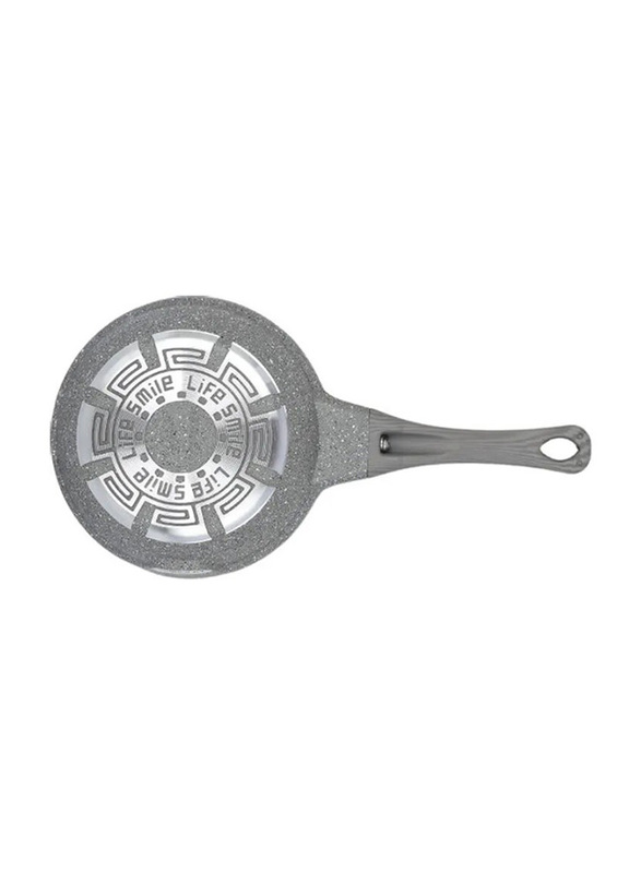 Life Smile 14cm Aluminium Non-Stick Round Mini Frying Pan with Lid, P7F14C, Grey