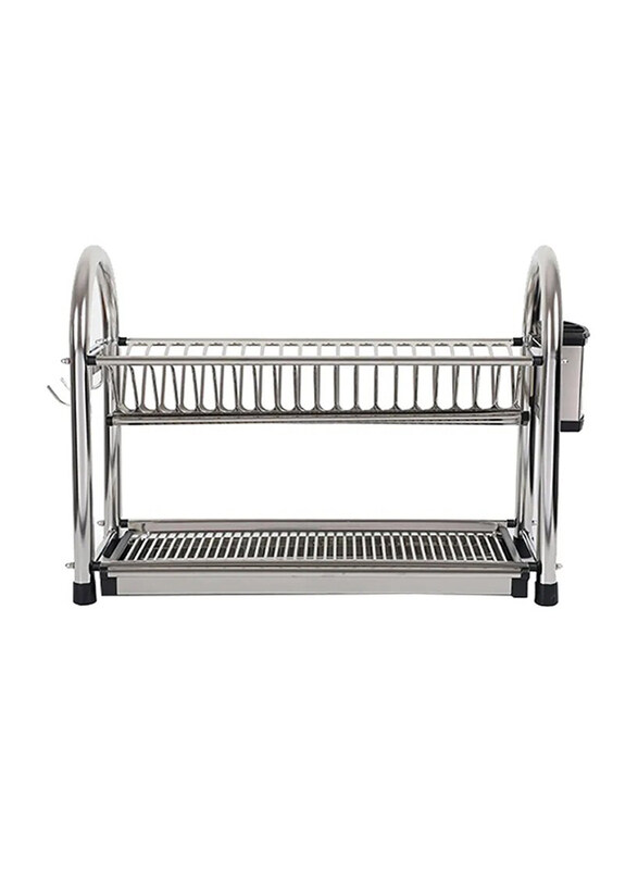 

Life Smile 2-Tier Dish Rack, Silver