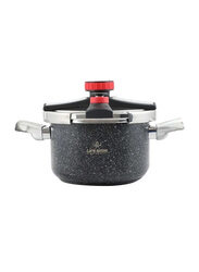 Life Smile 6 Ltr Stainless Steel Granite Coated Round Pressure Cooker, ZDS-6M-C, Multicolour