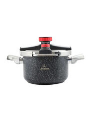 Life Smile 8 Ltr Stainless Steel Pressure Cooker, ZDS-8M-C, Black/Silver