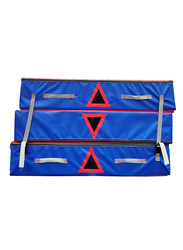 Dega Vinyl High Quality MMA Three Connected Big Exercise Mat with Carrying Handles for Gymnastics/Parkour/Street workout/calisthenics/Wrestling, 3-Meter, Red/Blue