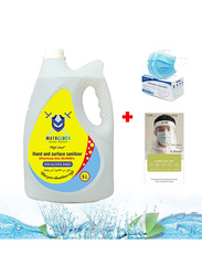 MatrixoOn Hygiene Set, 5L Hand & Surface Sanitizer + 1 Face Shield + 50 Pieces Face Mask