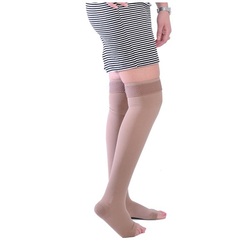 Supragenual Opened Toe Stocking,  Long compression stockings ( Stay-Up Stocking )  , socks , Open Toe for Varicose  22-34 mmHg