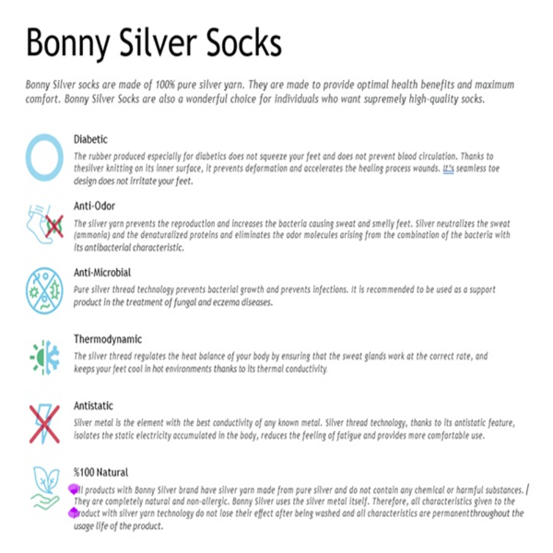 Silver Diabetic Socks - Full Protection