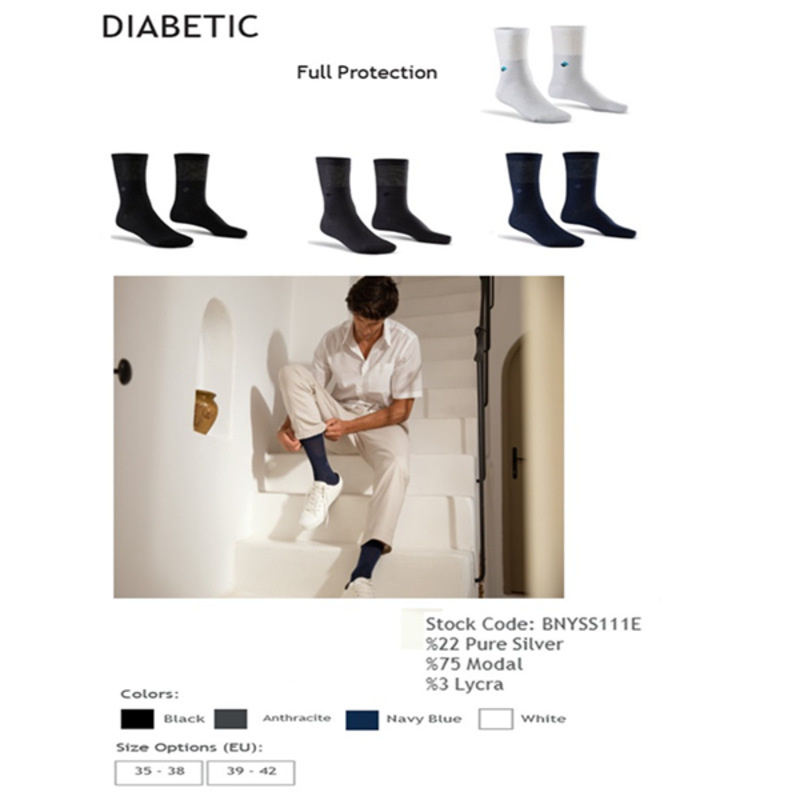 Silver Diabetic Socks - Full Protection