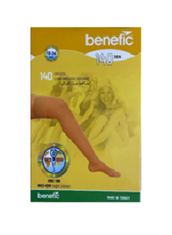 Benefic Medical Compression Stocking, 18-24 mmHg, Size L, Beige