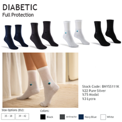 Silver Diabetic Socks - Full Protection