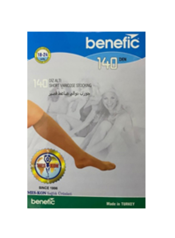 Benefic Medical Compression Stocking, 18-24 mmHg, Size XL, Beige