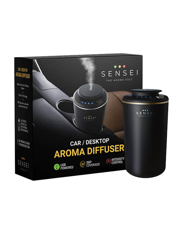 Sensei by Aroma 24/7 Car Diffuser, Rechargeable, Black