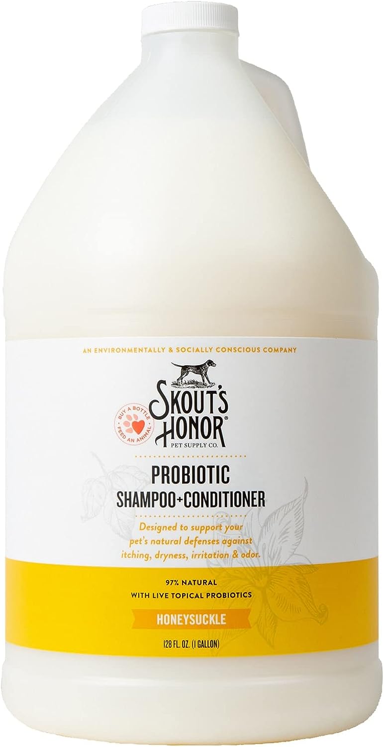 Skout's Honor Probiotic Honeysuckle Shampoo + Conditioner, 473ml, White
