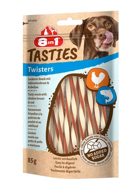 8 in 1 Tasty Twisters Treats Dog Dry Food, 85g