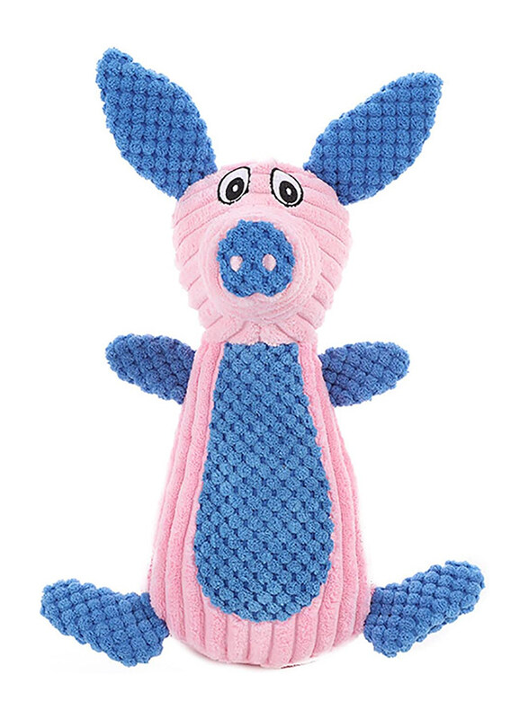 

Plush Pet Squeakz Ely, Baby Piggie, Papa Piggie Dog Toy, Small, Multicolour