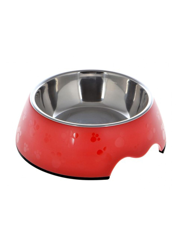 Nutrapet 700ml Melamine Round Paw Bowl, Large, Red