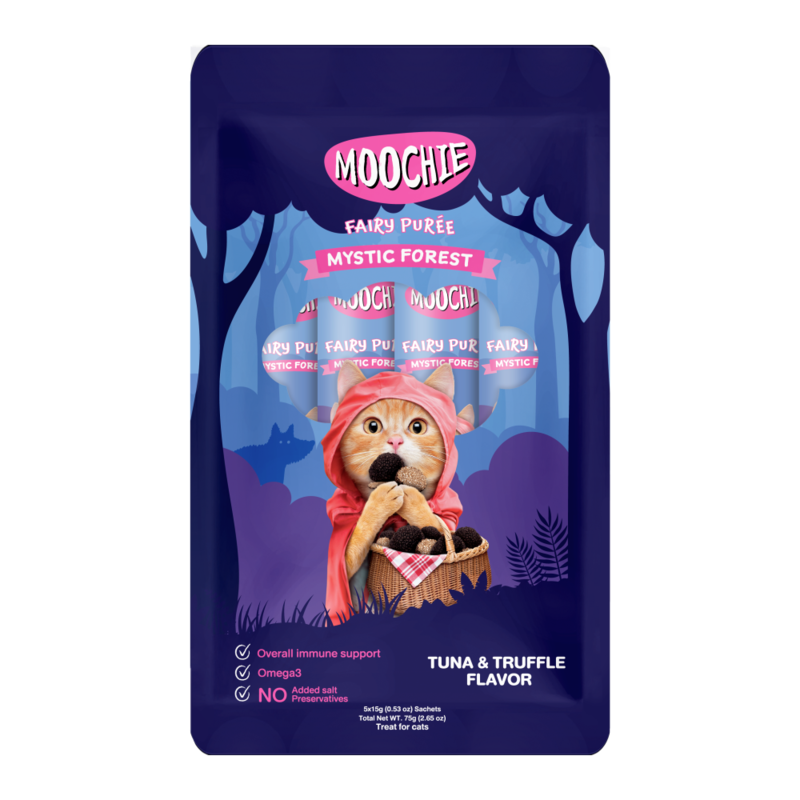 Moochie Fairy Puree Mystic Forest Tuna & Truffle Flavor Cat Pouch Wet Food, 15g