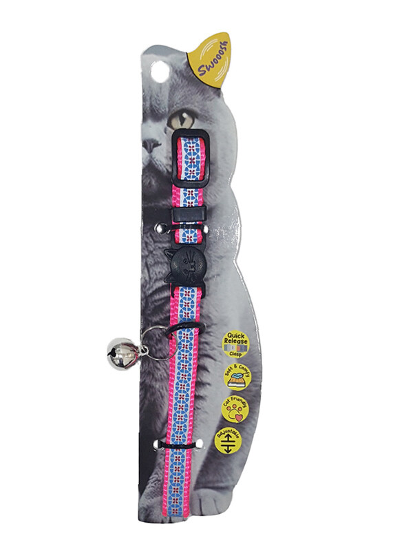 

Swooosh The Glow Park Nylon Reflective Safe Cat Collar, Pink