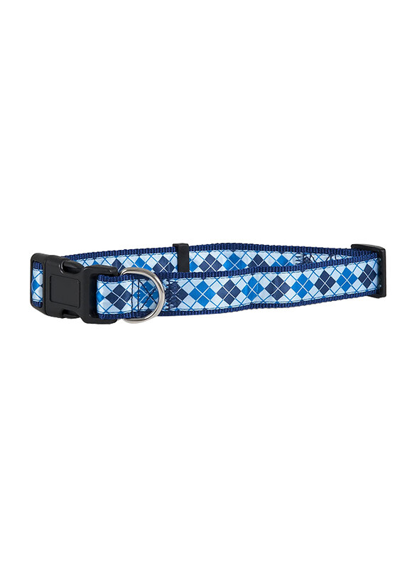 

Aspen Pet 16-26-inch Dog Collar, Light Blue/Dark Blue/Black