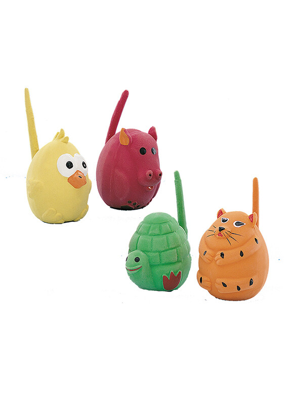 

Vadigran Latex Animals Dog Toy with Tail, 6cm, Assorted