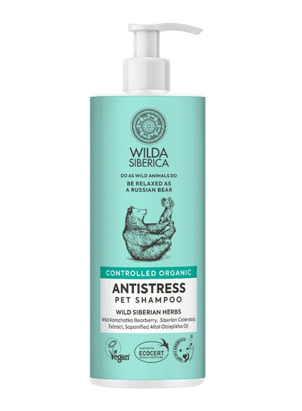 Wilda Siberica Antistress Pet Shampoo for Cats & Dogs, 400ml, Blue