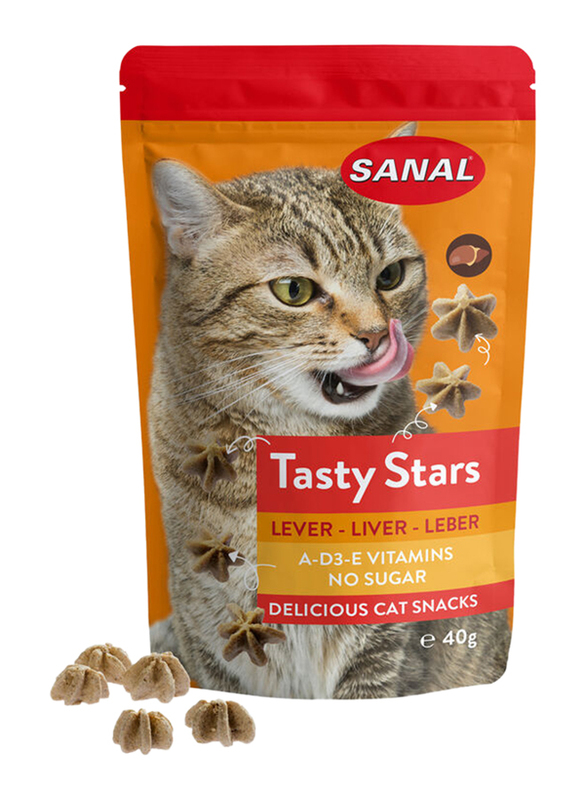 Sanal Tasty Stars Liver Dry Cat Food, 40g