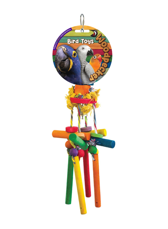 Woodpecker 42 x 10cm The Bungee Bird Toy, Multicolour