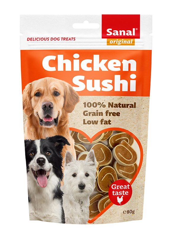 Sanal Chicken Sushi Dog Dry Food, 80g