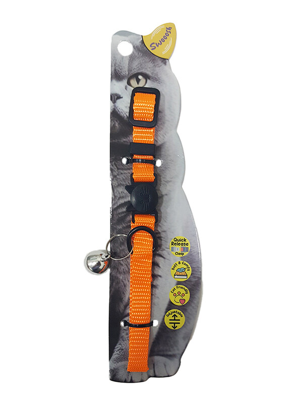 

Swooosh Simple & Calm Nylon Pure Safe Cat Collar, Orange